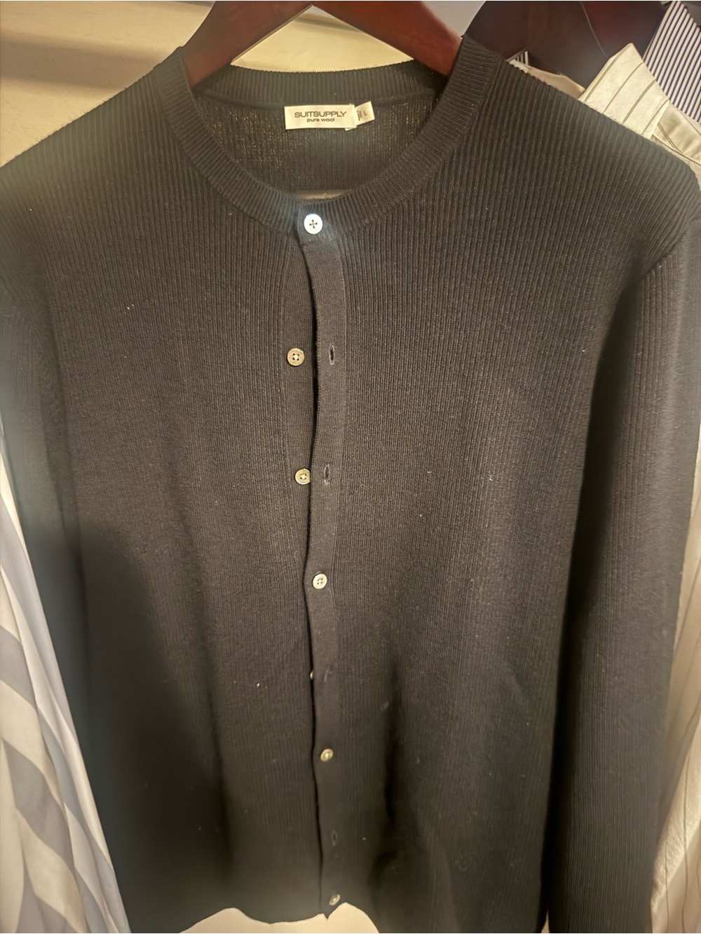Suitsupply Black Ribbed Button-Front Cardigan - Picture 2 of 2